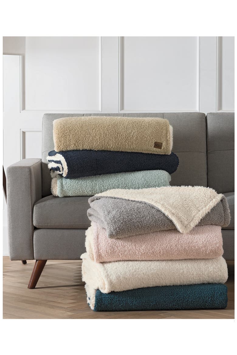 Ana Faux Shearling Throw, Alternate, color, CHARCOAL
