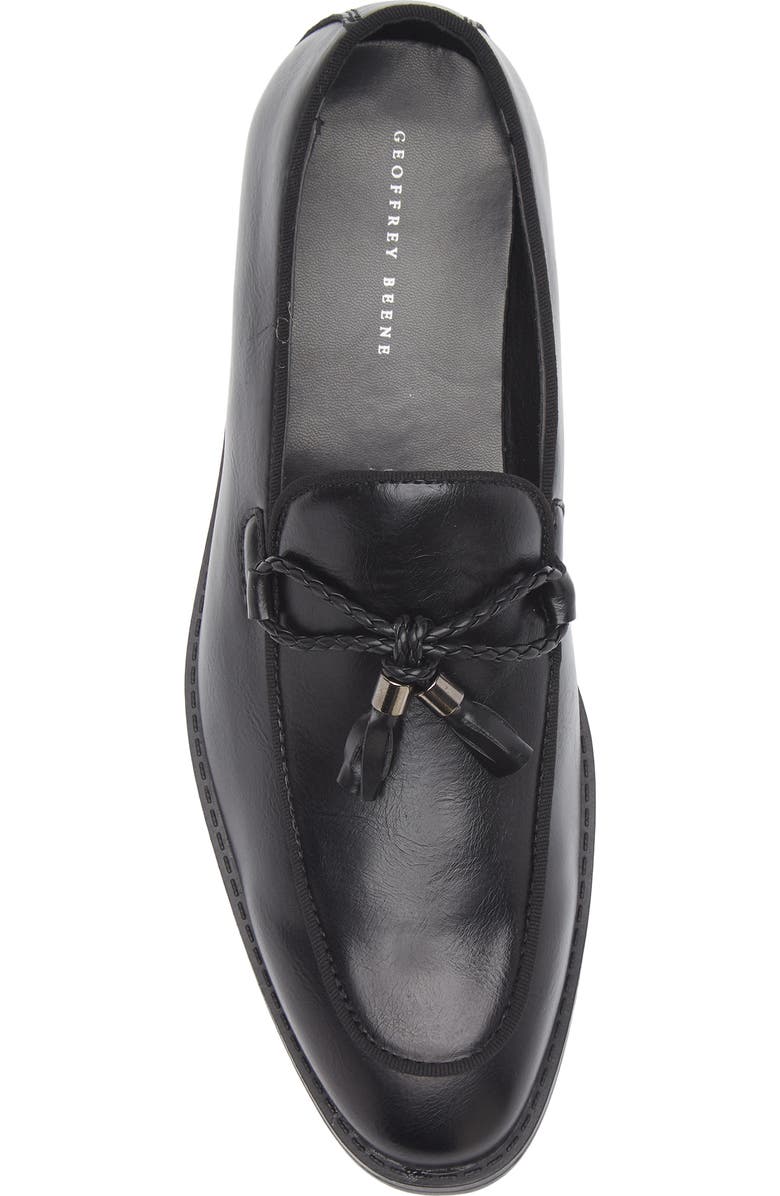 GEOFFREY BEENE Tassel Faux Leather Loafer, Alternate, color, Black
