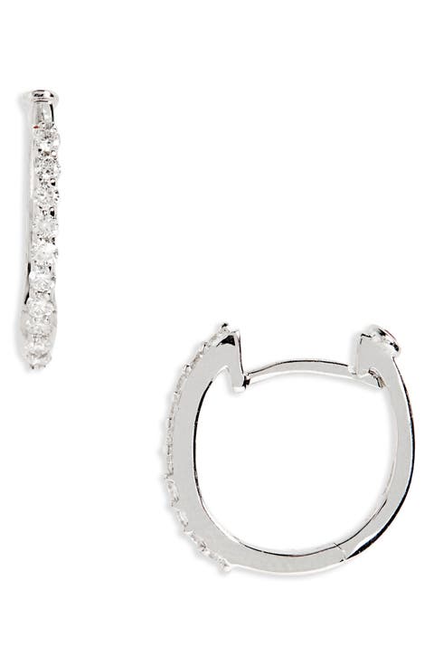 Small Diamond Hoop Earrings