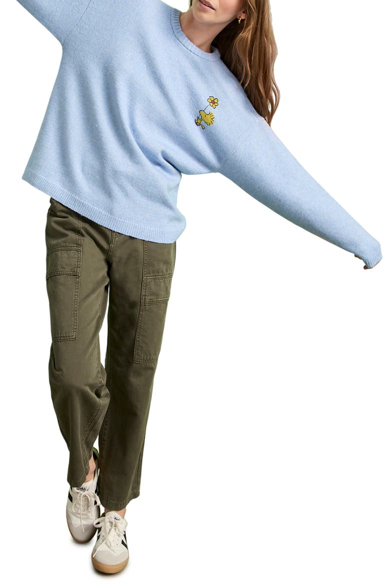 Hee Hee Hee Hee Crewneck Sweater, Alternate, color, BLUE POWDER