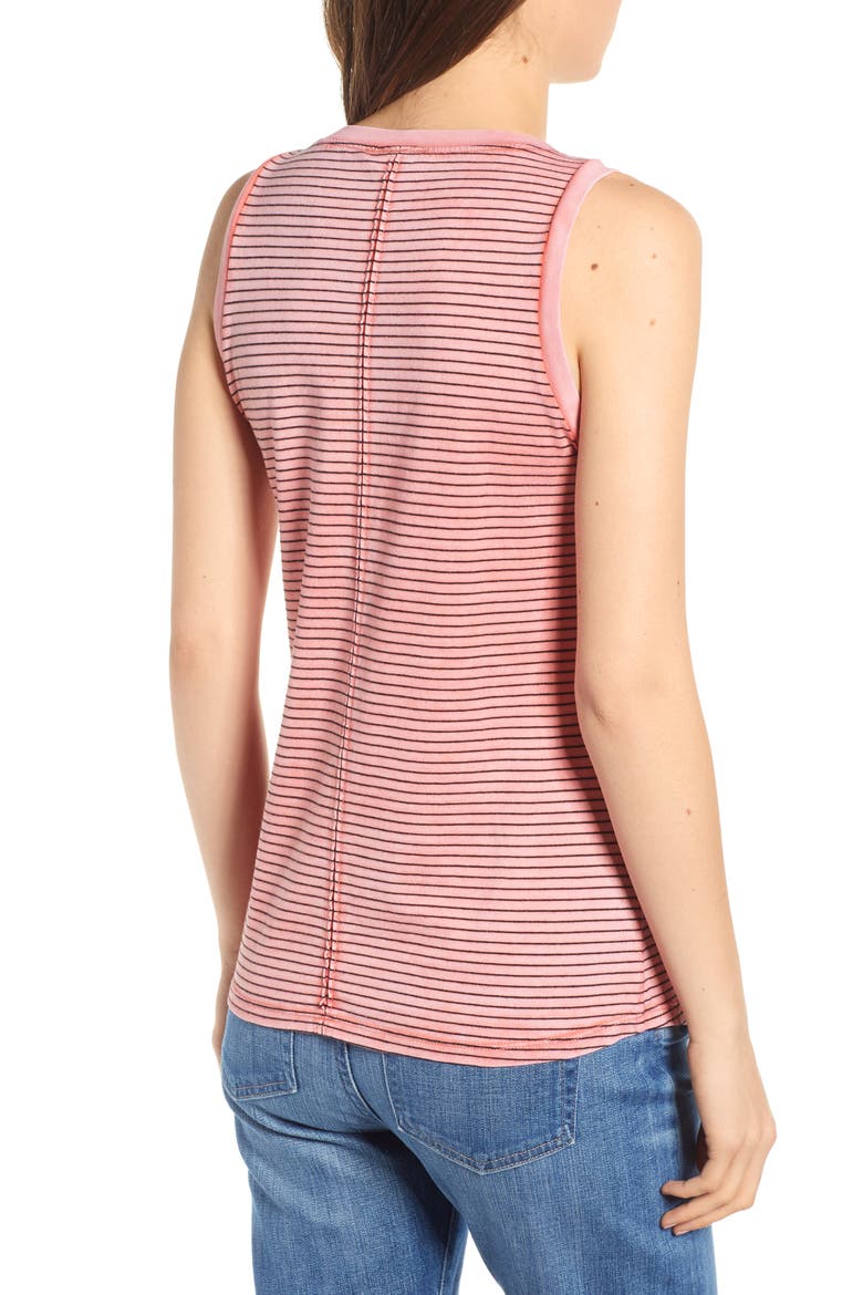 Cambria Stripe Fitted Tank, Alternate, color, SUNBAKED FADED AZALEA