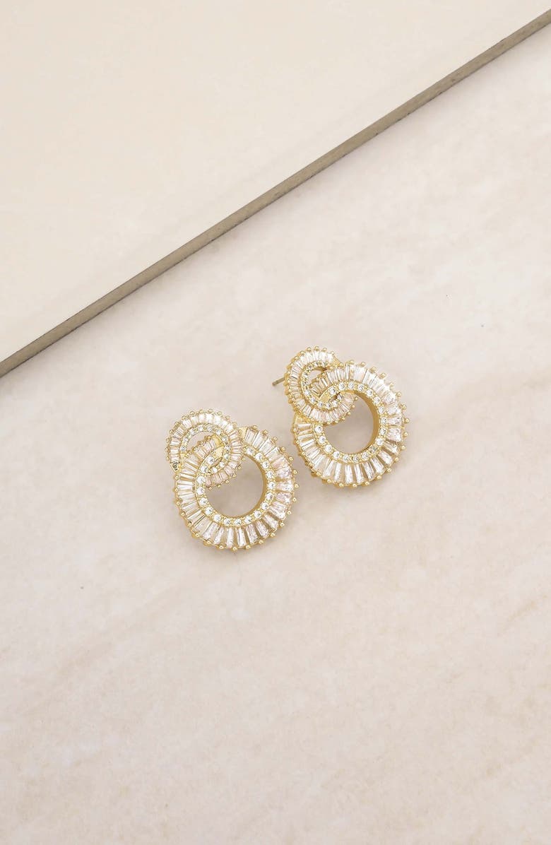 Ettika Rotating Circle Stud Earrings, Alternate, color, Gold