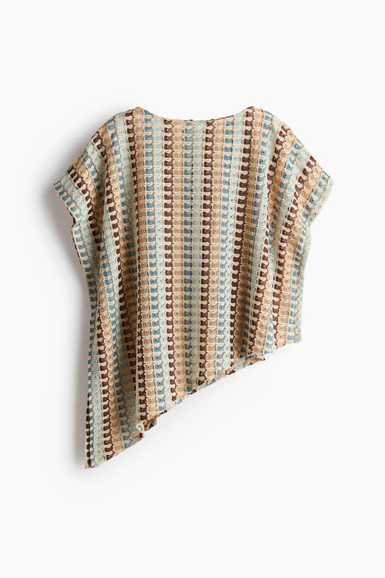 Asymmetric Cape Top, Alternate, color, Light beige/patterned