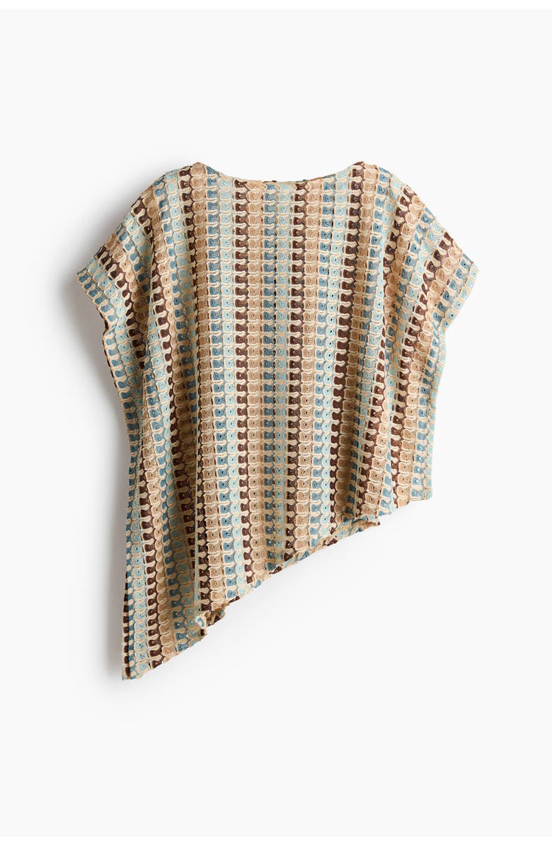 H&M Asymmetric Cape Top, Alternate, color, Light Beige/Patterned