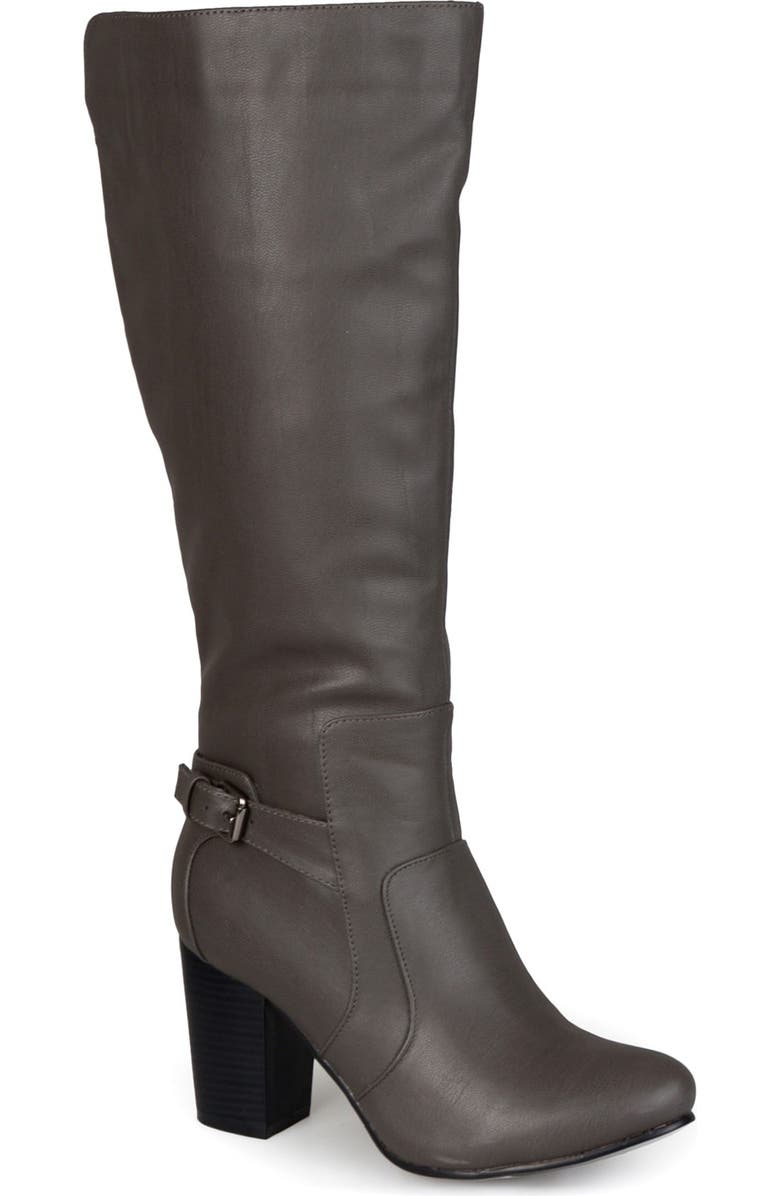 Journee Collection JOURNEE Carver Heeled Tall Boot, Alternate, color, Grey