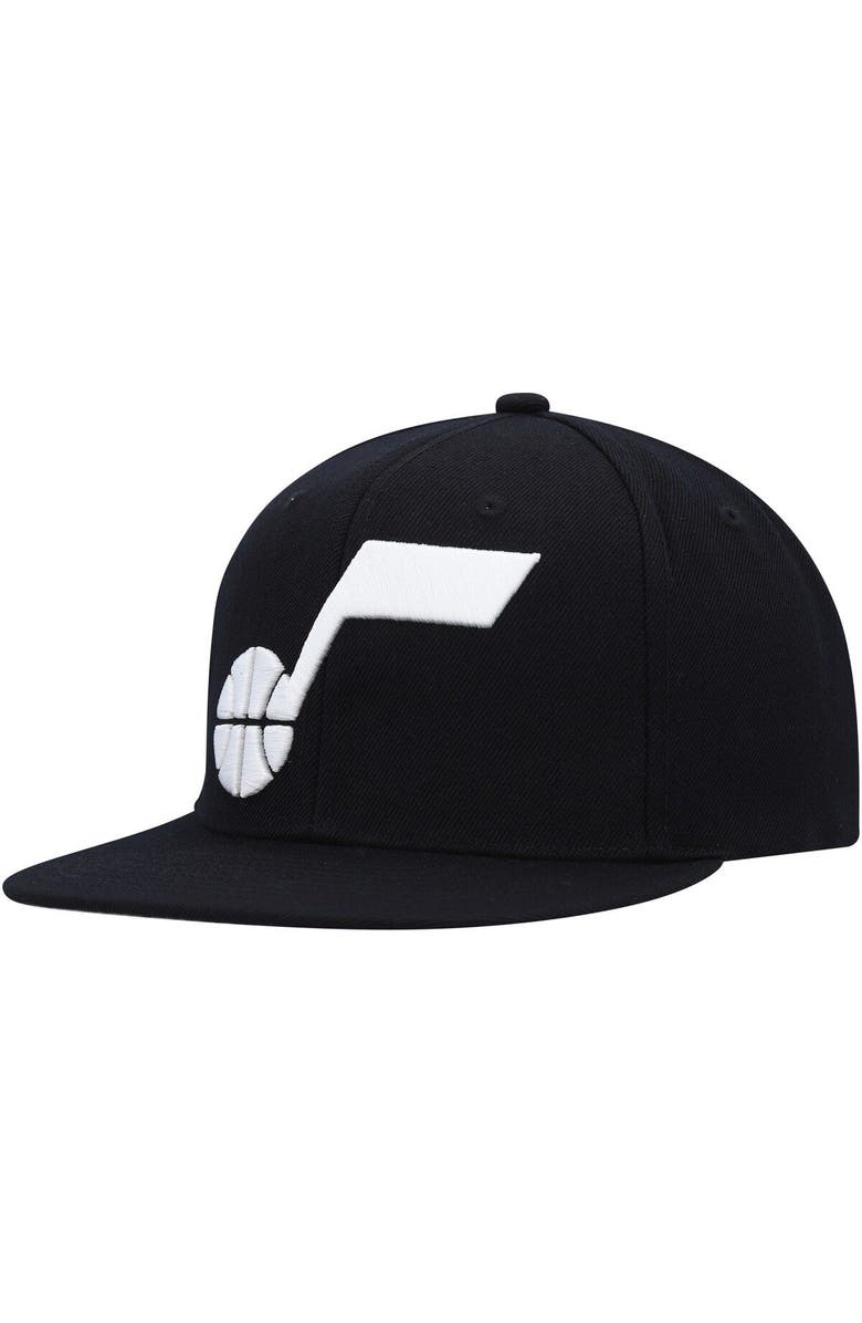 Mitchell & Ness Men's Mitchell & Ness Black Utah Jazz Ground 2.0 Snapback Hat, Main, color, Black