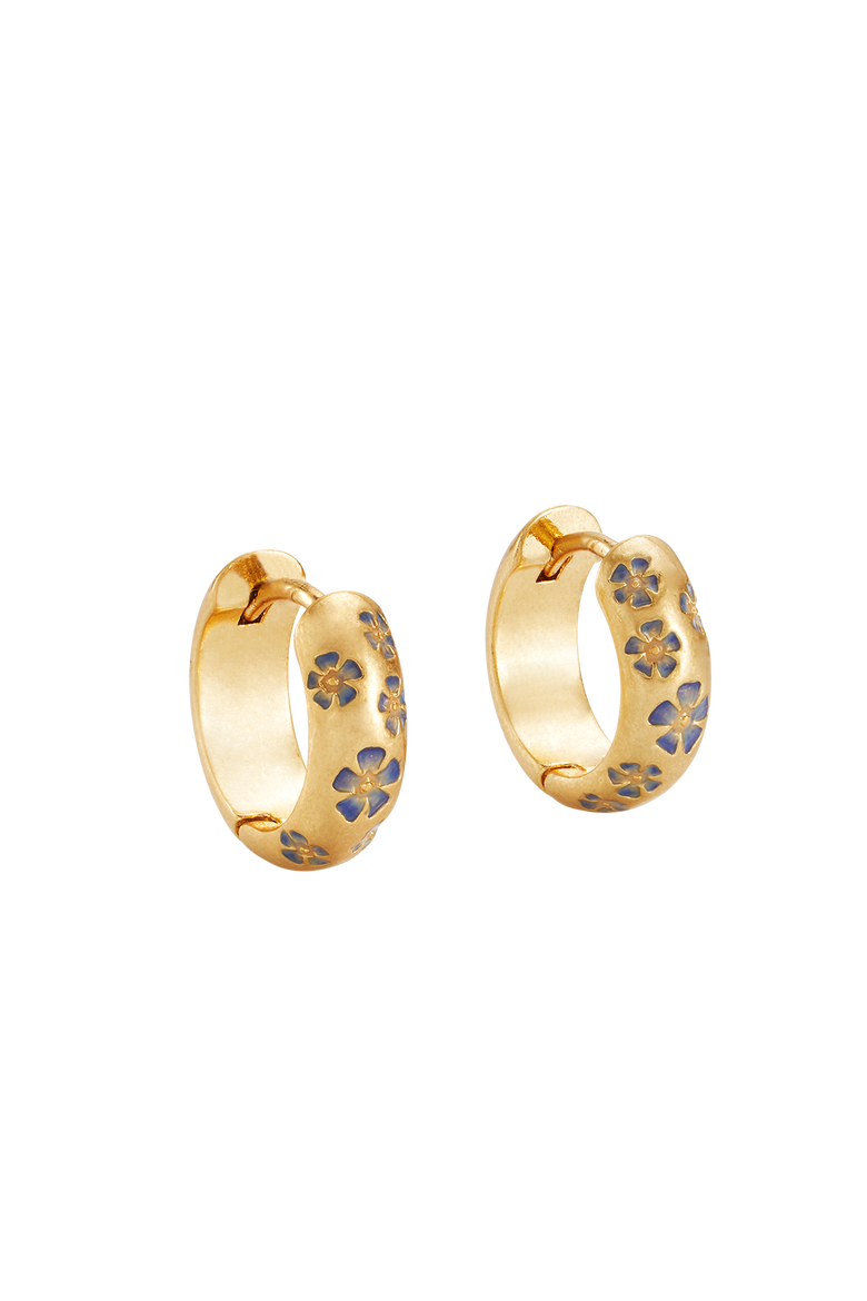 Periwinkle Huggie Earrings, Main, color, Gold