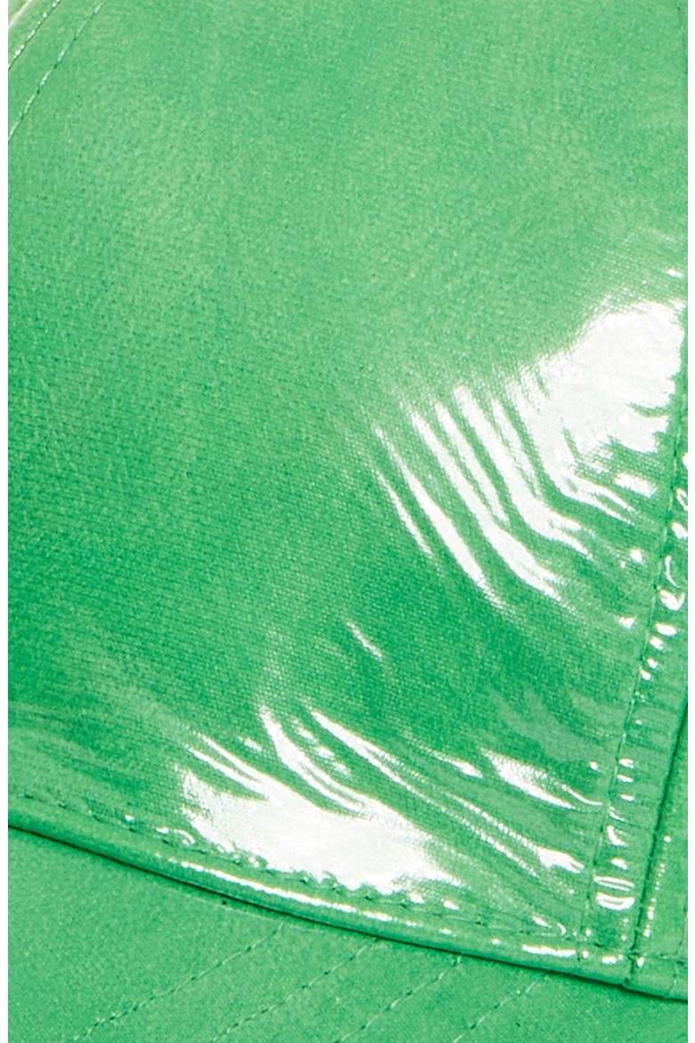 Cia Luminous Faux Leather Baseball Cap, Alternate, color, BRIGHT GREEN