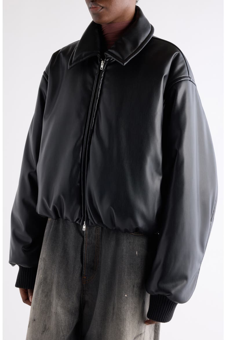 Onnea Faux Leather Bomber Jacket, Alternate, color, BLACK