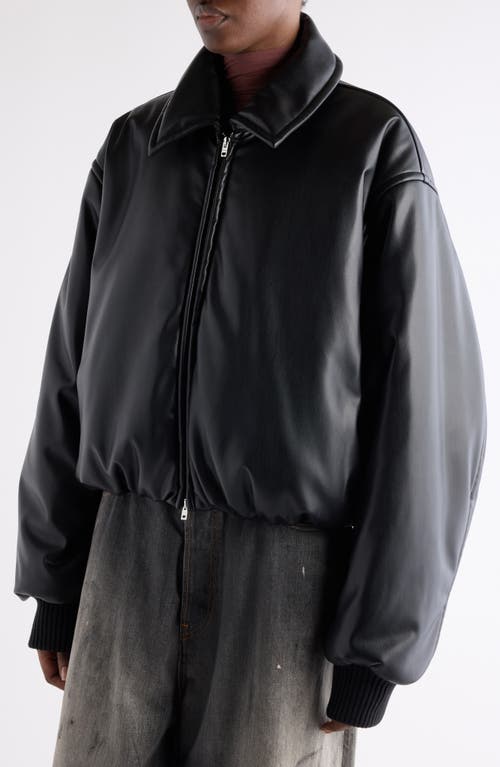 Acne Studios Onnea Faux Leather Bomber Jacket In Black