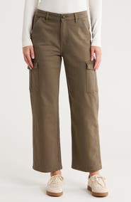 Vigoss High Waist Straight Leg Twill Cargo Pants