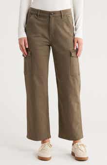 Vigoss High Waist Straight Leg Twill Cargo Pants
