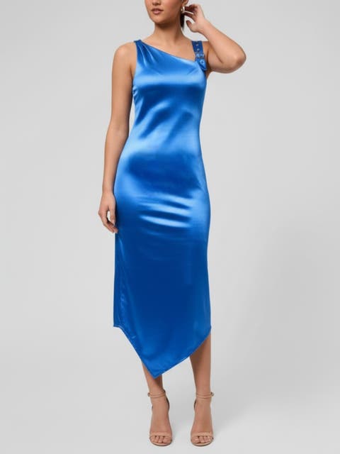Nerida Asymmetrical Neck Midi Dress