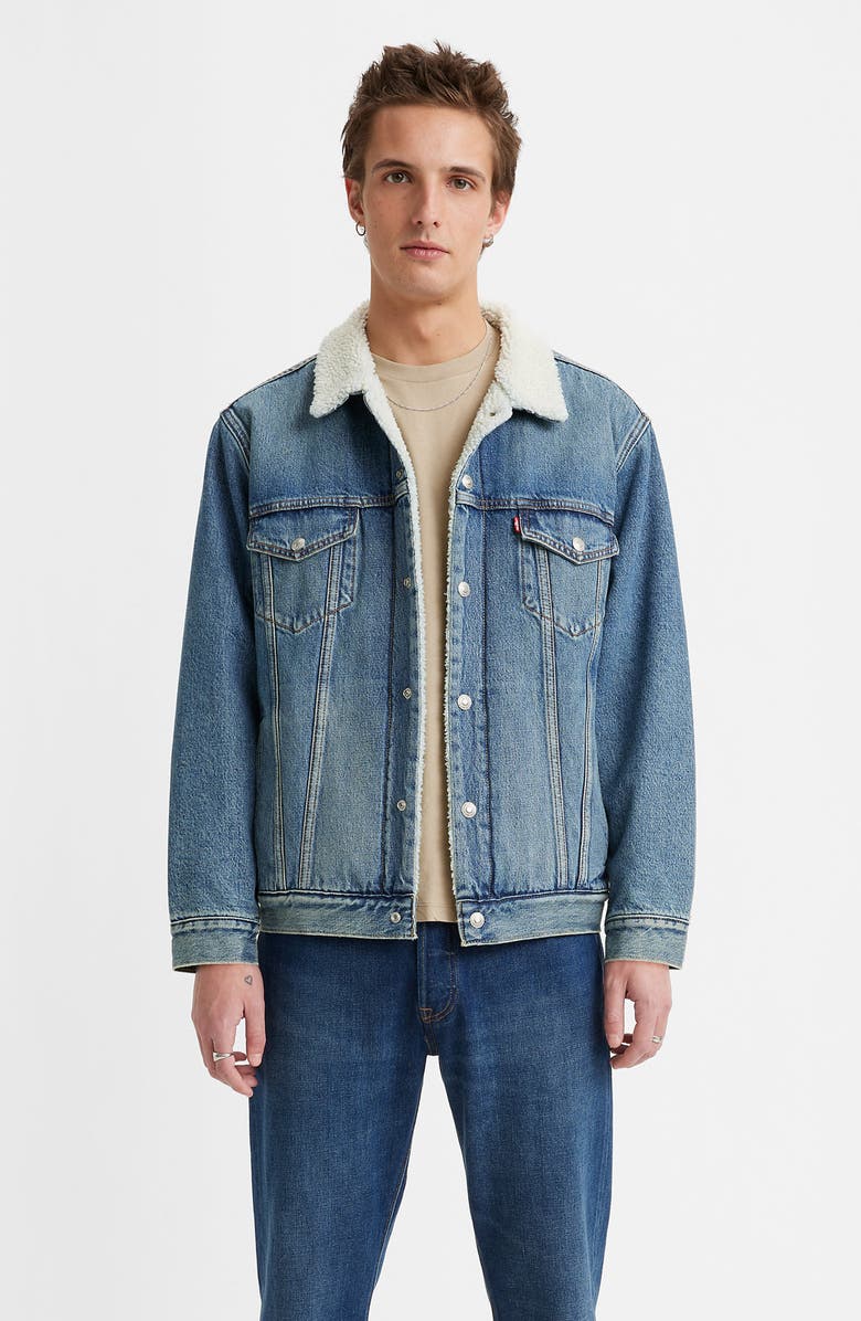 Levi's<sup>®</sup> Relaxed Fit Faux Shearling Trucker Jacket, Alternate, color, 