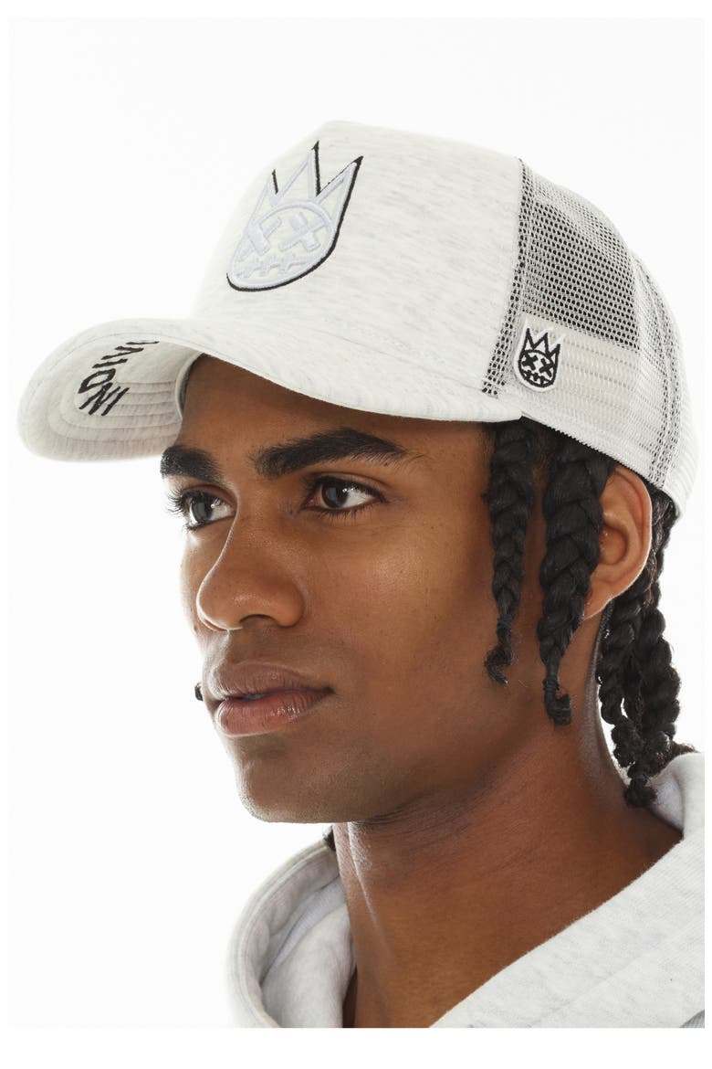 Shimuchan Logo Trucker Hat, Alternate, color, HEATHER GREY