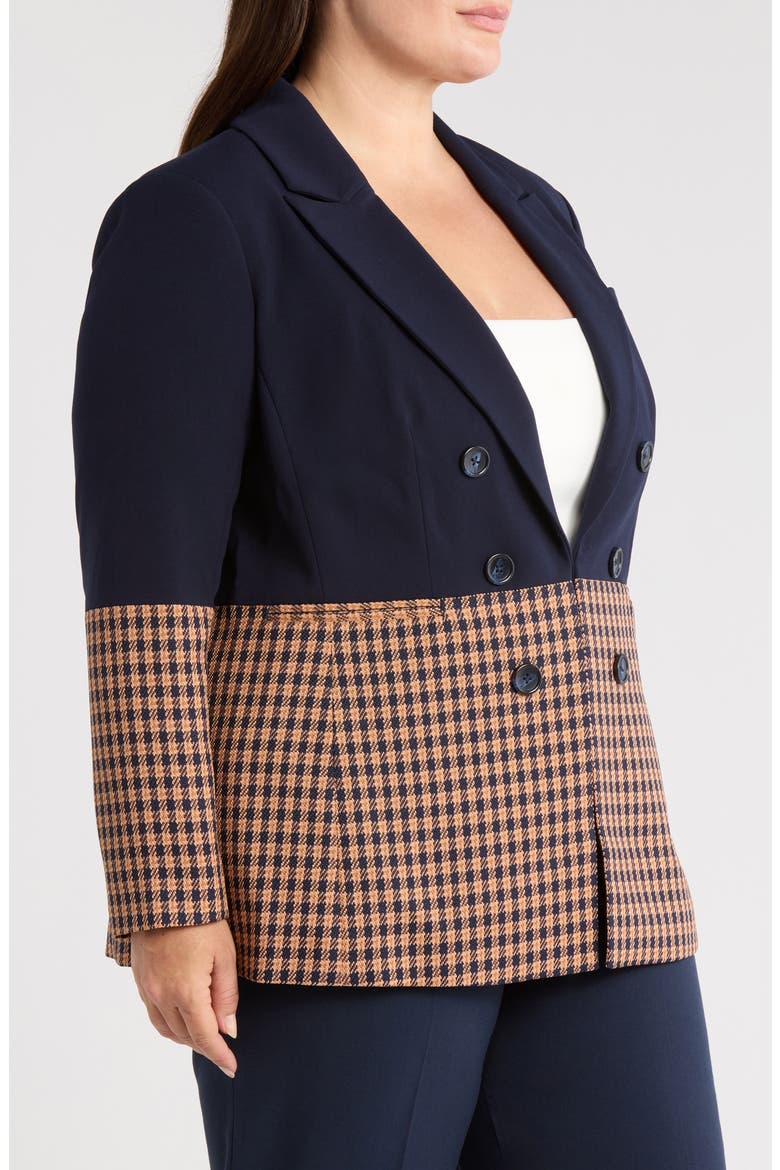 Check Color Block Jacket, Alternate, color, NEW NAVY GINGER