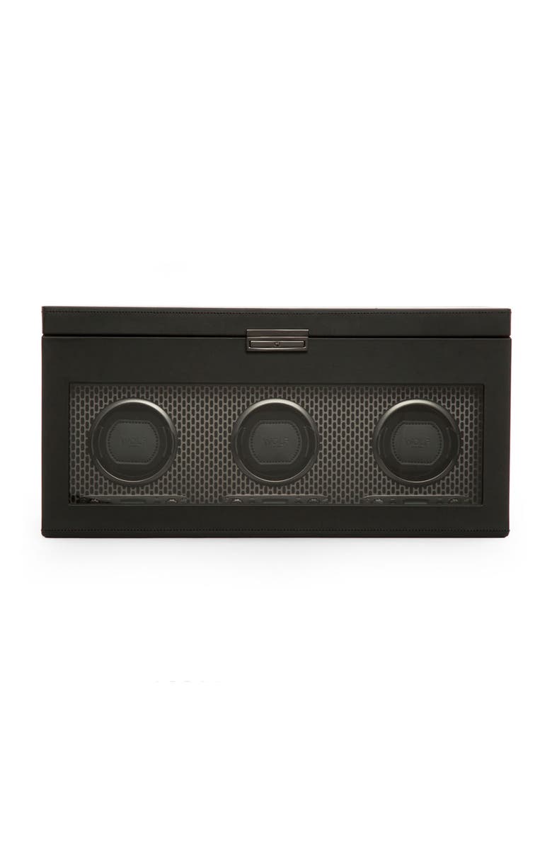WOLF Axis Triple Watch Winder with Storage, Main, color, Powder Coat