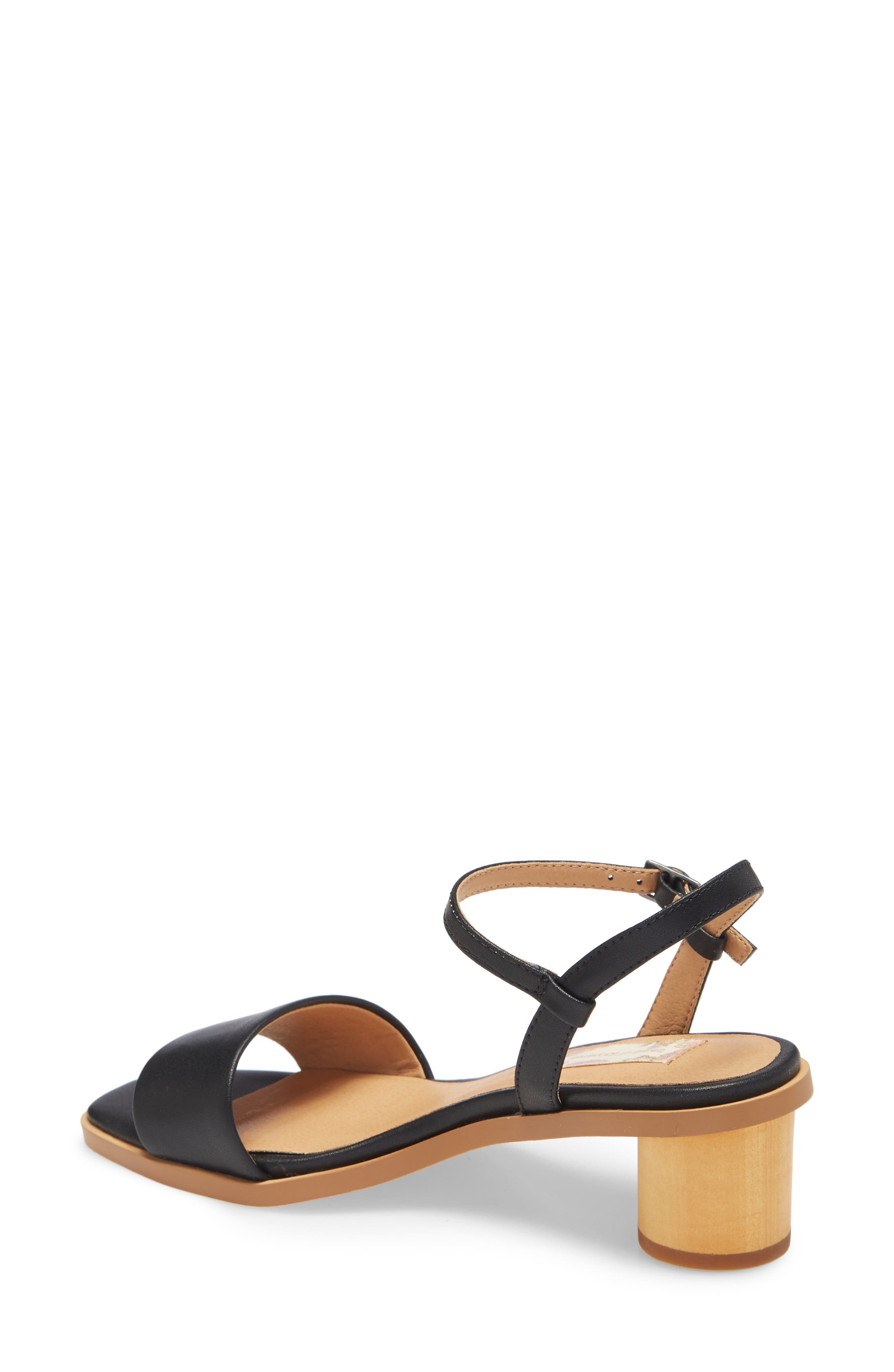 Topanga Column Heel Sandal, Alternate, color, BLACK VEGAN LEATHER