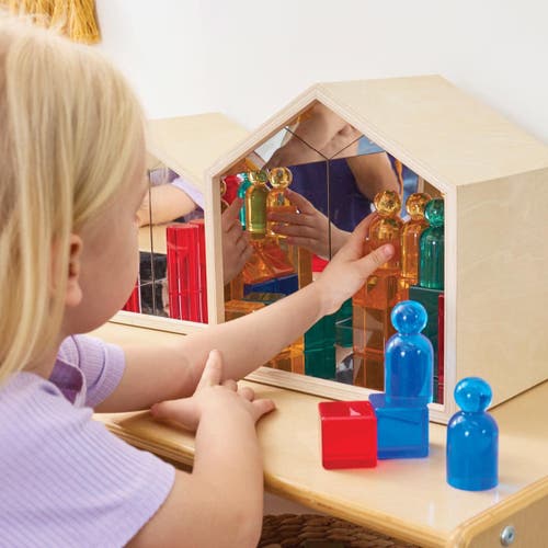 Kaplan Early Learning Company Nesting House Mirror Set In Sand
