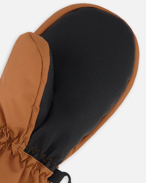 Deux Par Deux Boy Winter Mittens Play In Brown