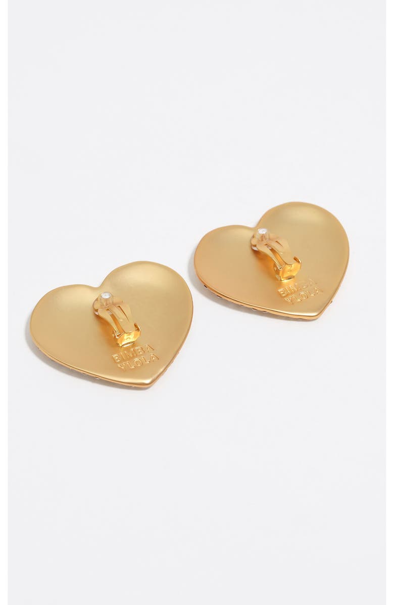 Bimba y Lola Maxi Crystal Heart Earrings, Alternate, color, Gold