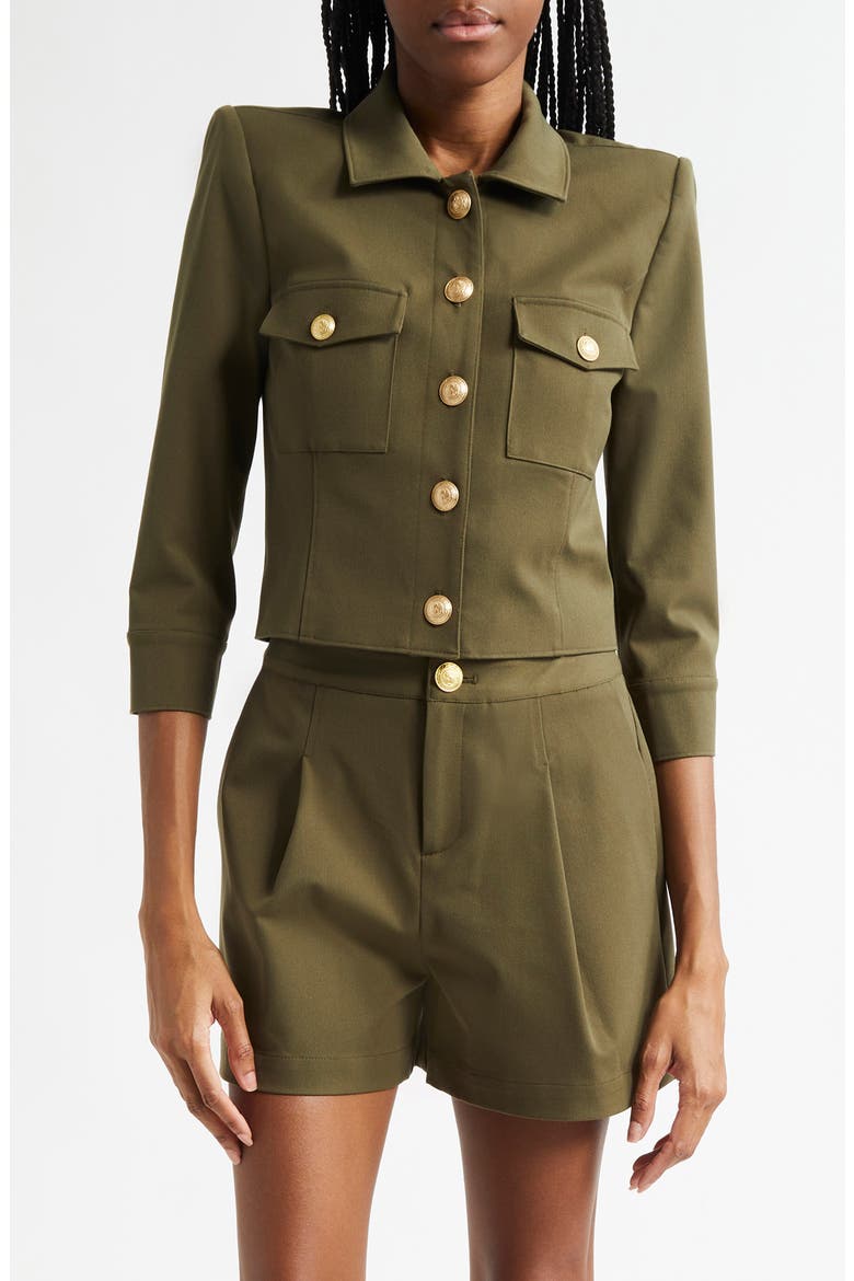 Kumi Fitted Crop Jacket, Main, color, IVY GREEN