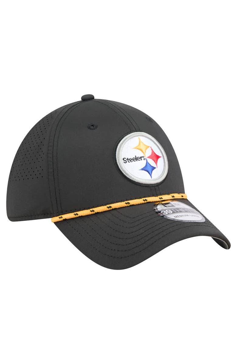New Era Men's New Era Black Pittsburgh Steelers Perforated 39THIRTY Flex Hat, Alternate, color, Black