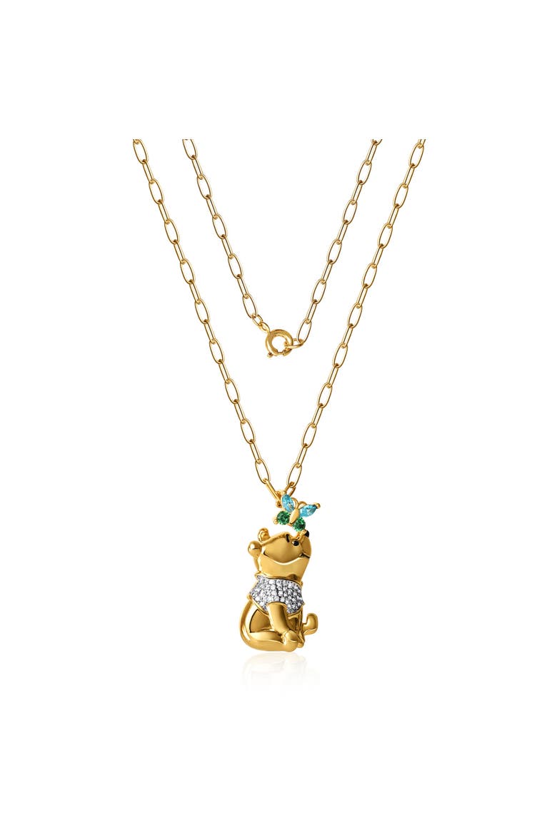 Winnie the Pooh Gold-Plated Butterfly Chain, 18'', Alternate, color, Gold