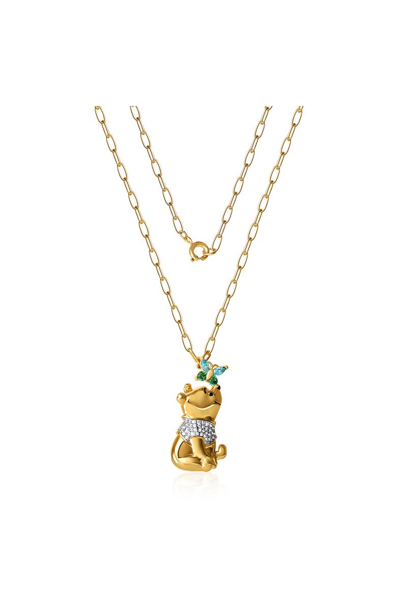 Disney Winnie the Pooh Gold-Plated Butterfly Chain, 18'', Alternate, color, Gold