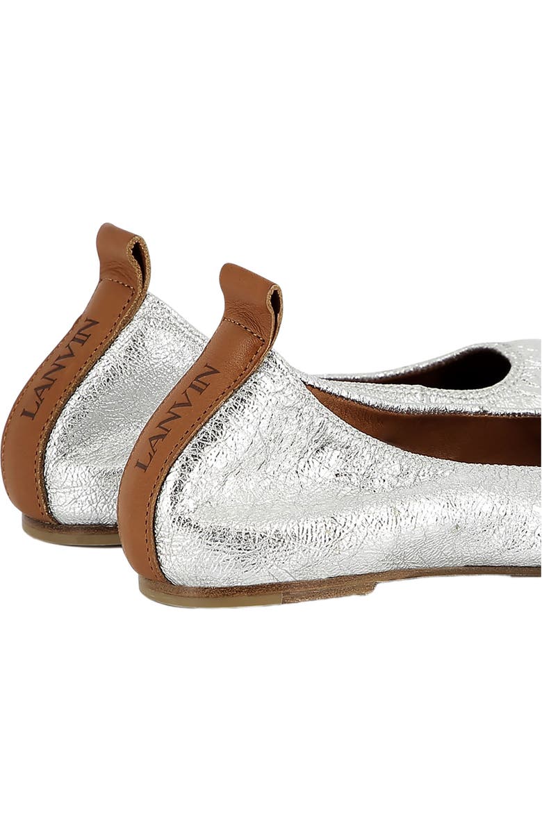 Lanvin Leather Ballet Pumps, Alternate, color, Silver
