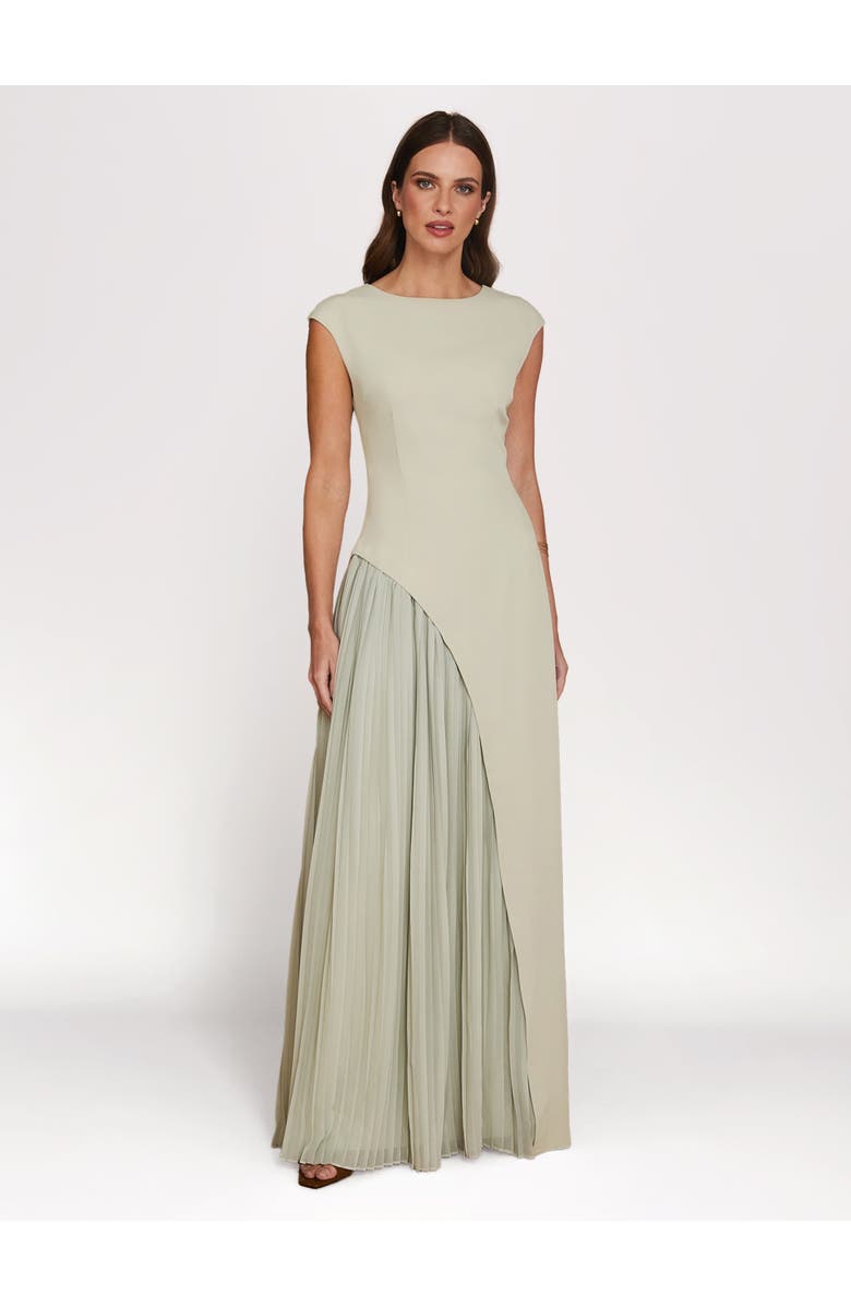 Six Stories Pleated Skirt Cap Sleeve Maxi Dress, Main, color, Pistachio