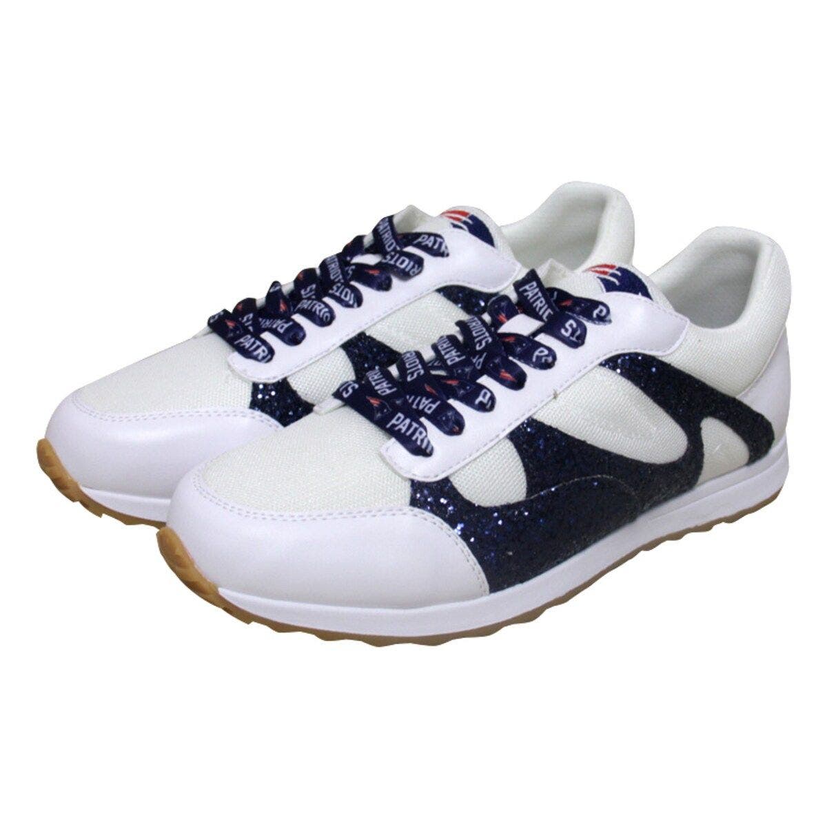 CUCE Women's Cuce  White New England Patriots Glitter Sneakers, Main, color, 