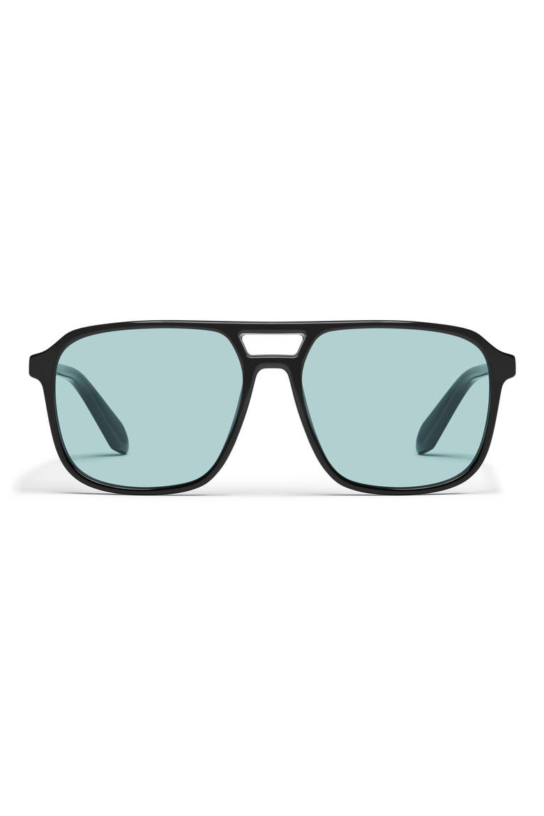 On the Fly 57mm Aviator Sunglasses, Main, color, BLACK/ AQUA