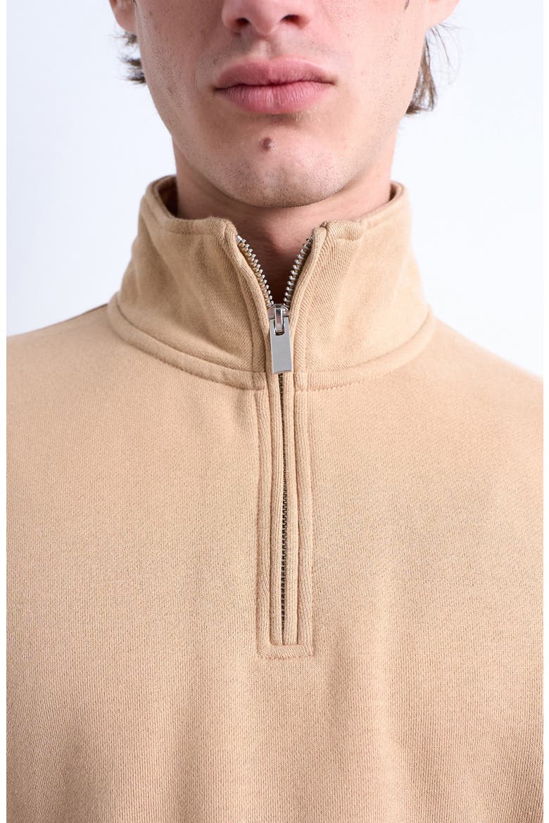 Heavyweight Oversize Quarter Zip Sweatshirt, Alternate, color, DARK STONE