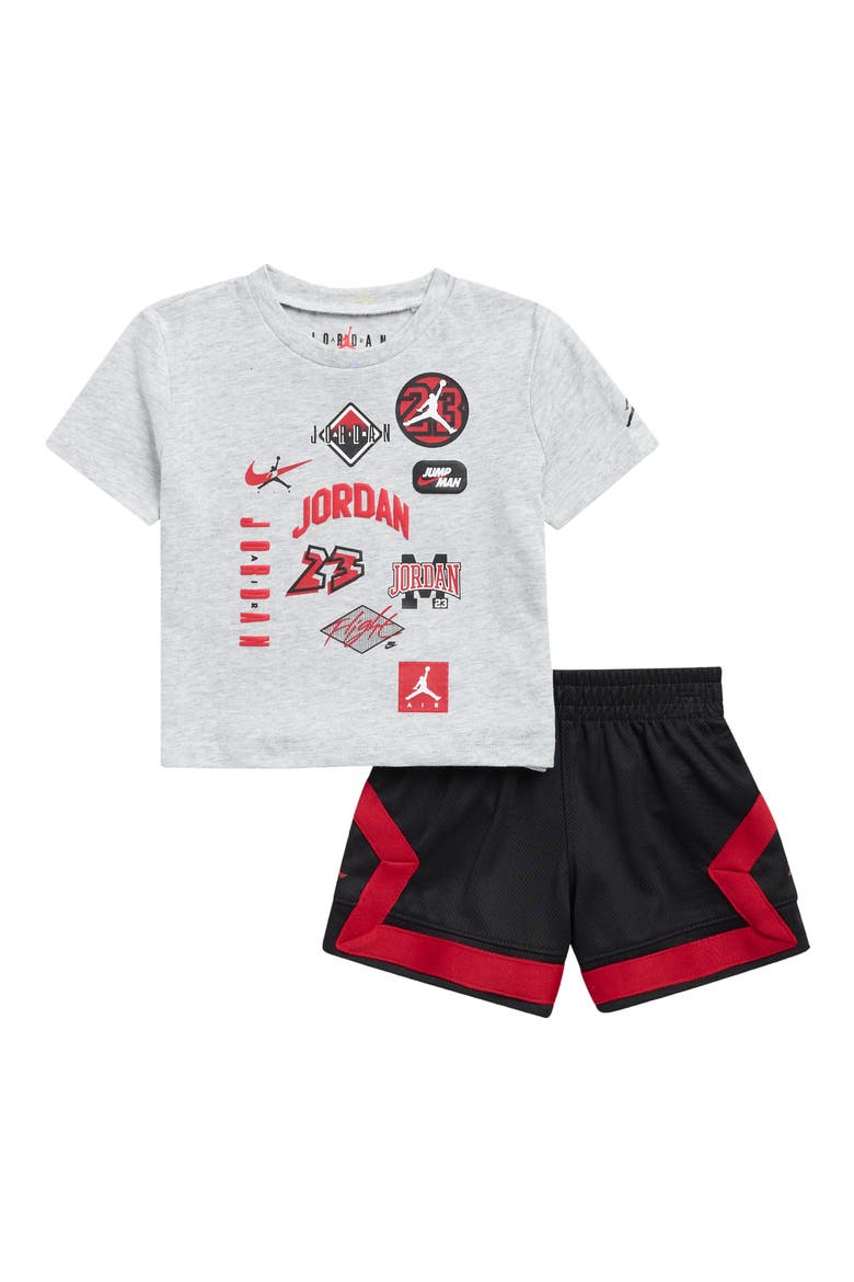MJ Dynasty T-Shirt & Shorts Set, Main, color, BLACK