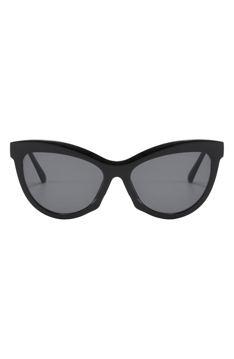 Fifth & Ninth Pippa 73mm Oversize Polarized Cat Eye Sunglasses, Main, color, Black