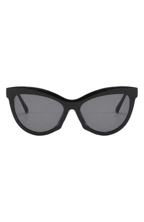 Pippa 73mm Oversize Polarized Cat Eye Sunglasses