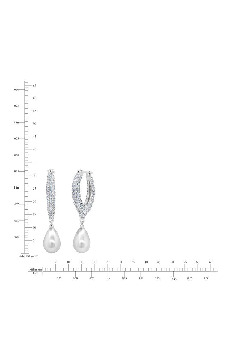 Crislu Teardrop Pearl & Pavé Drop Earrings, Alternate, color, Pure Platinum/ Pearl