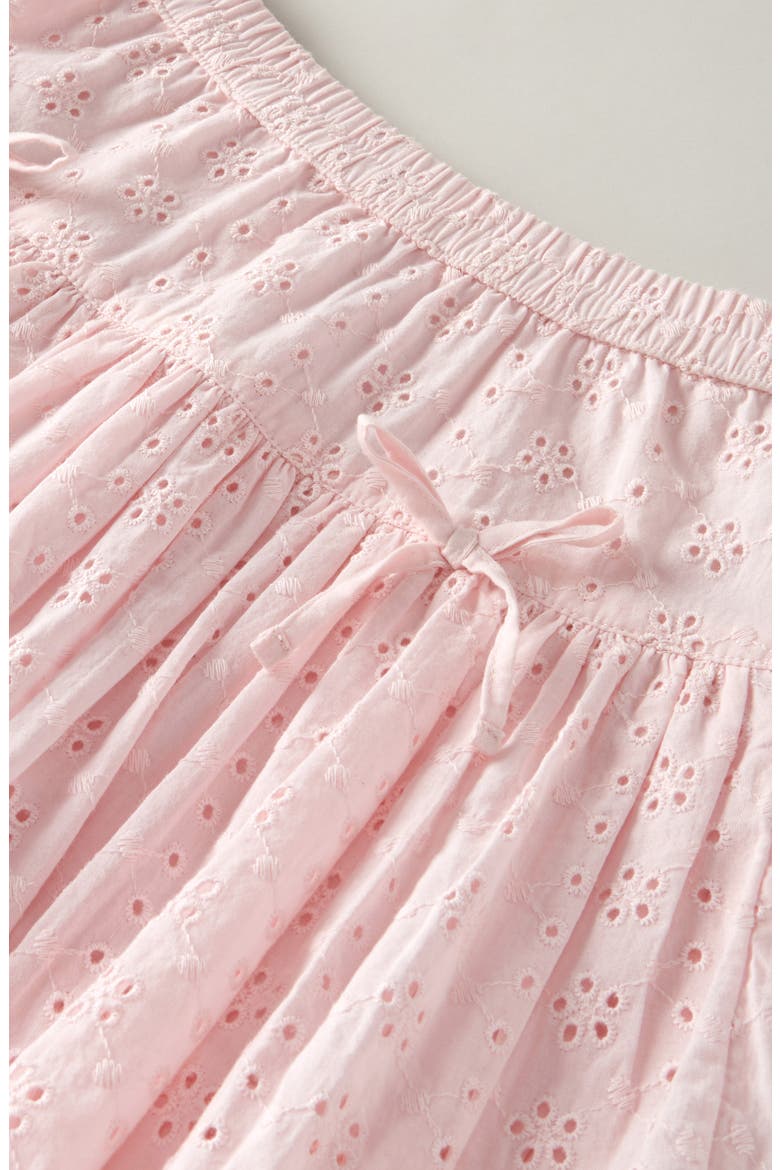 Kids' Bow Cotton Broderie Anglaise Bubble Skirt, Alternate, color, PINK AMOUR