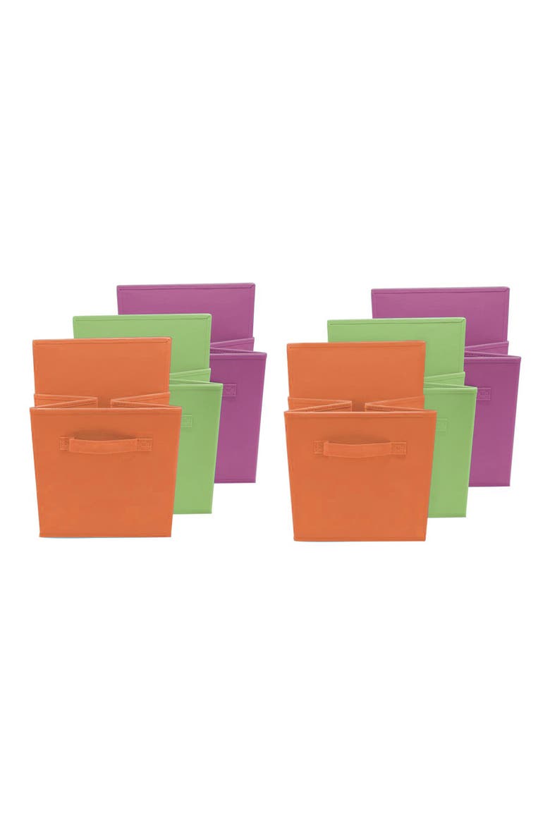 Home Storage Bundle Drawer & Closet Bins - Set of 6, Alternate, color, PURPLE/GREEN/ORANGE