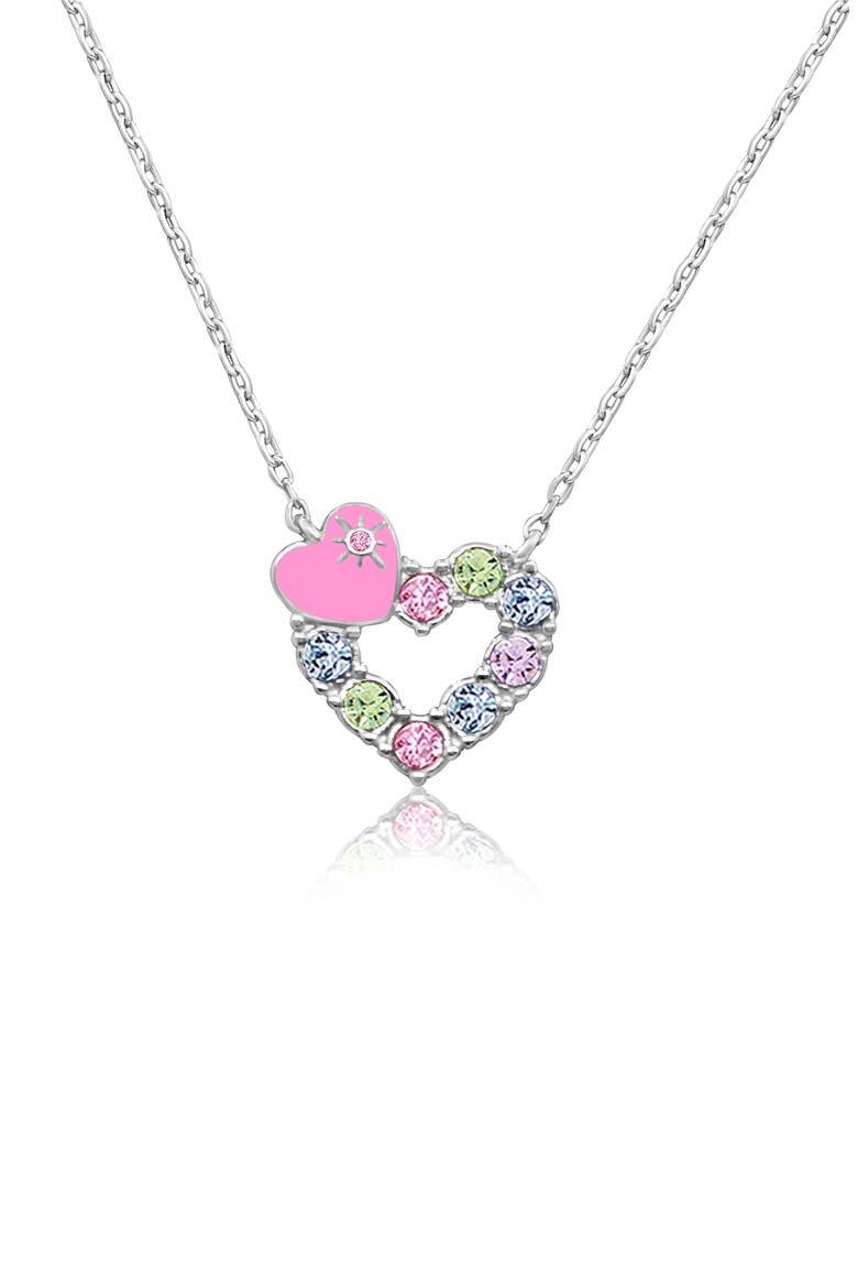 Kids' Heart Crystal Pendant Necklace, Main, color, PINK MULTI