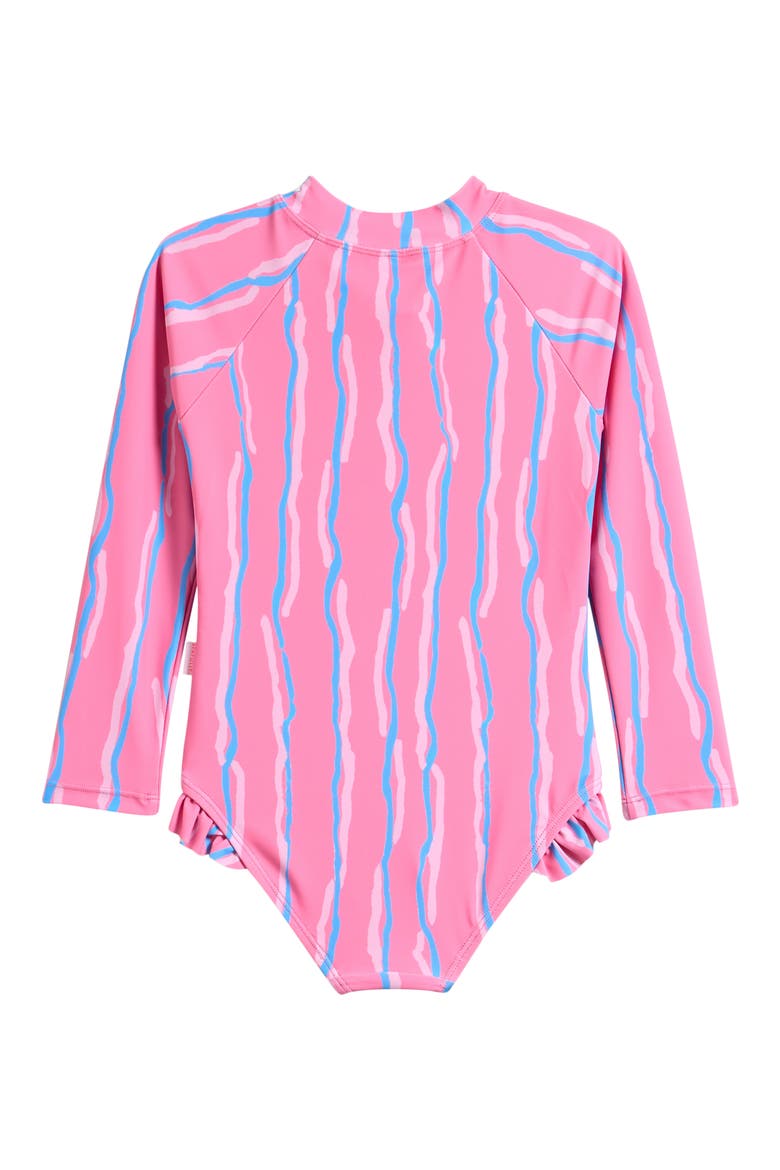 Kids' Aruba Long Sleeve One-Piece Swimsuit, Alternate, color, ARUBA PINK