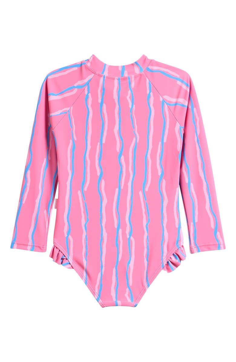 Seafolly Kids' Aruba Long Sleeve One-Piece Swimsuit, Alternate, color, Aruba Pink