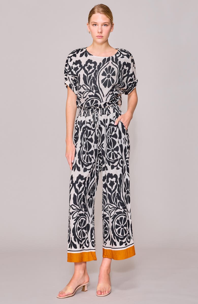 MELLODAY Floral Print Wide Leg Pants, Alternate, color,