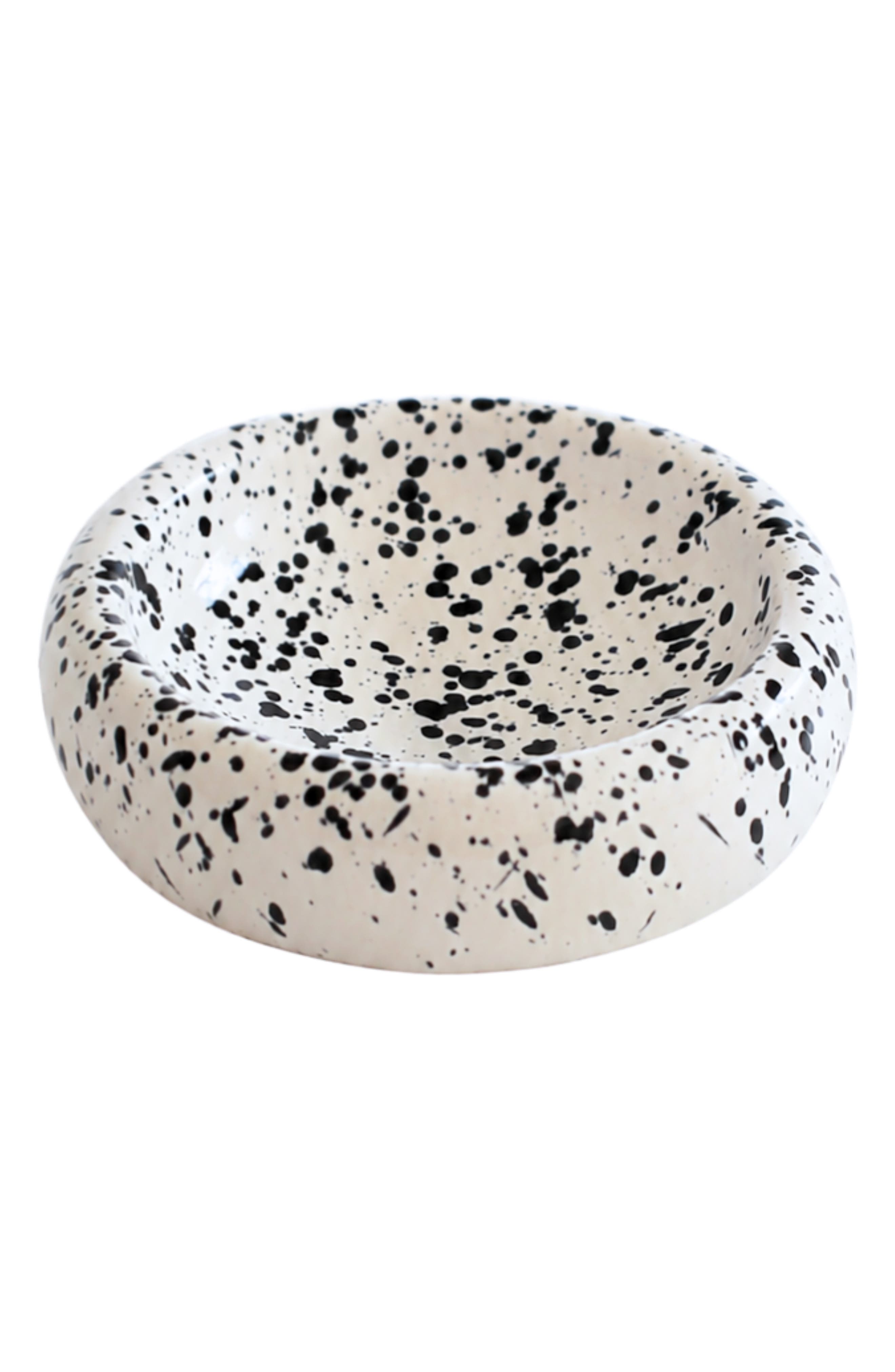 selected WHITE WITH BLACK INK SPLATTER