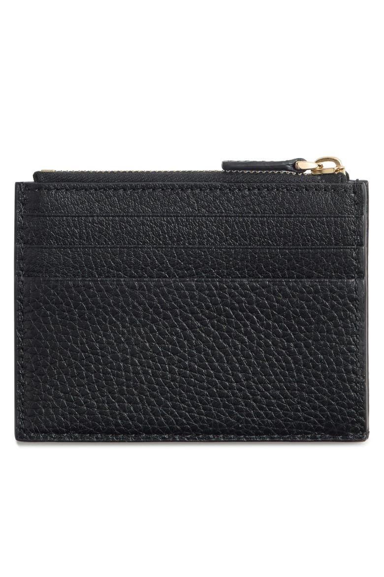 Rockstud Leather Coin Card Case, Alternate, color, BLACK