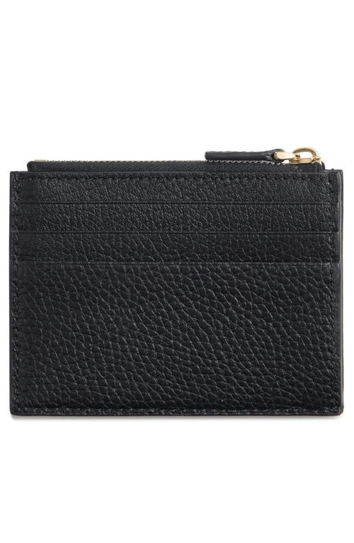 Valentino Garavani Rockstud Leather Coin Card Case In Black