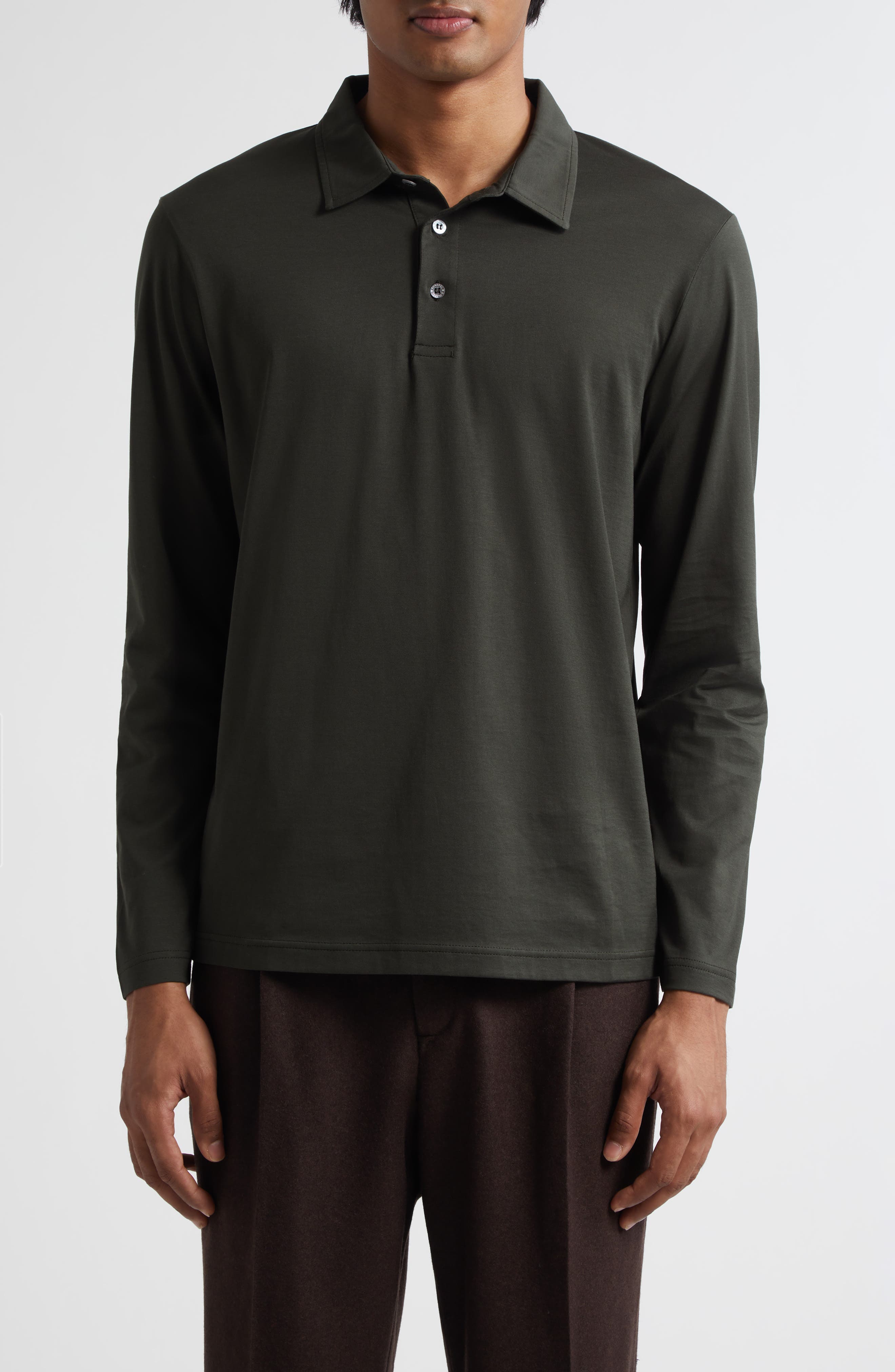 Long Sleeve Supima Cotton Polo
