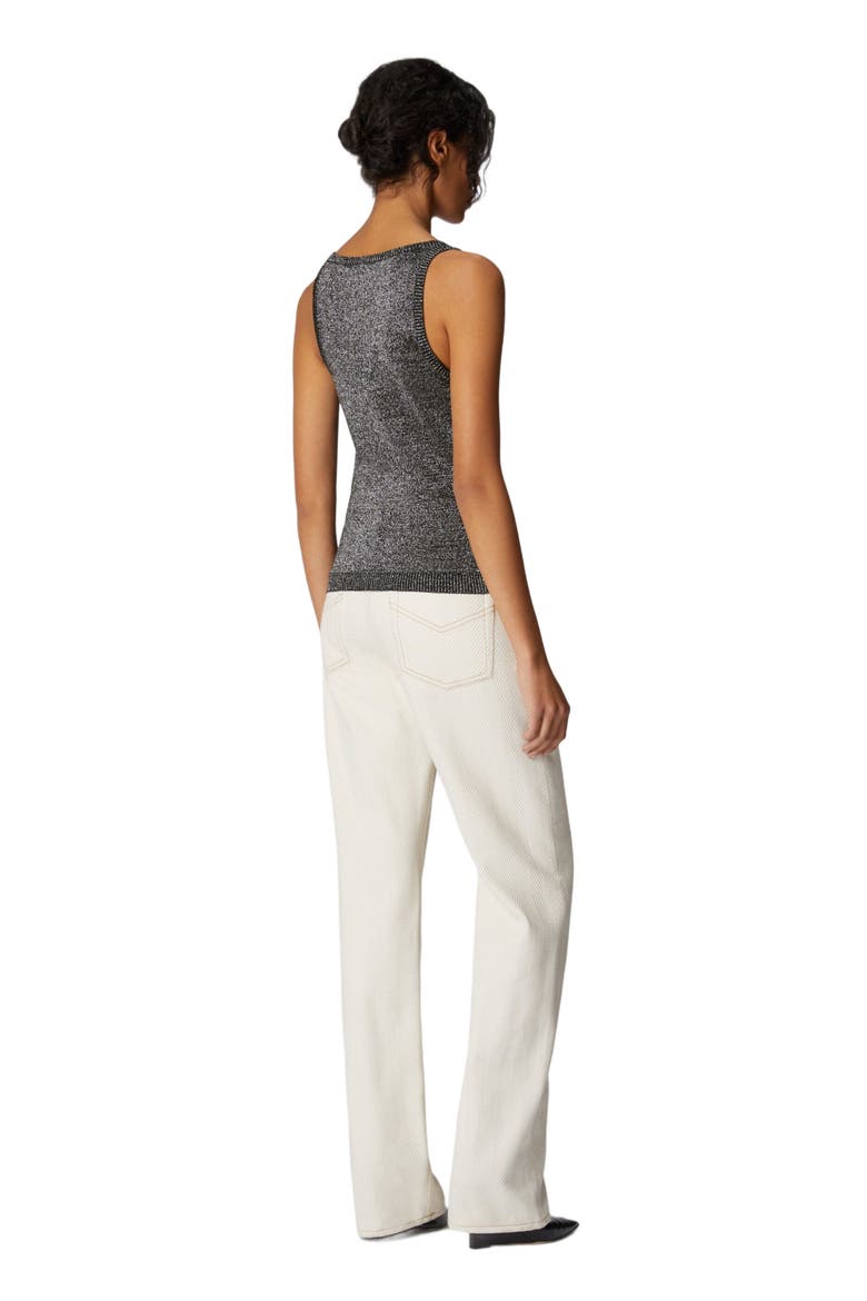 Glitter-effect Viscose Tank Top, Alternate, color, Black & Silver