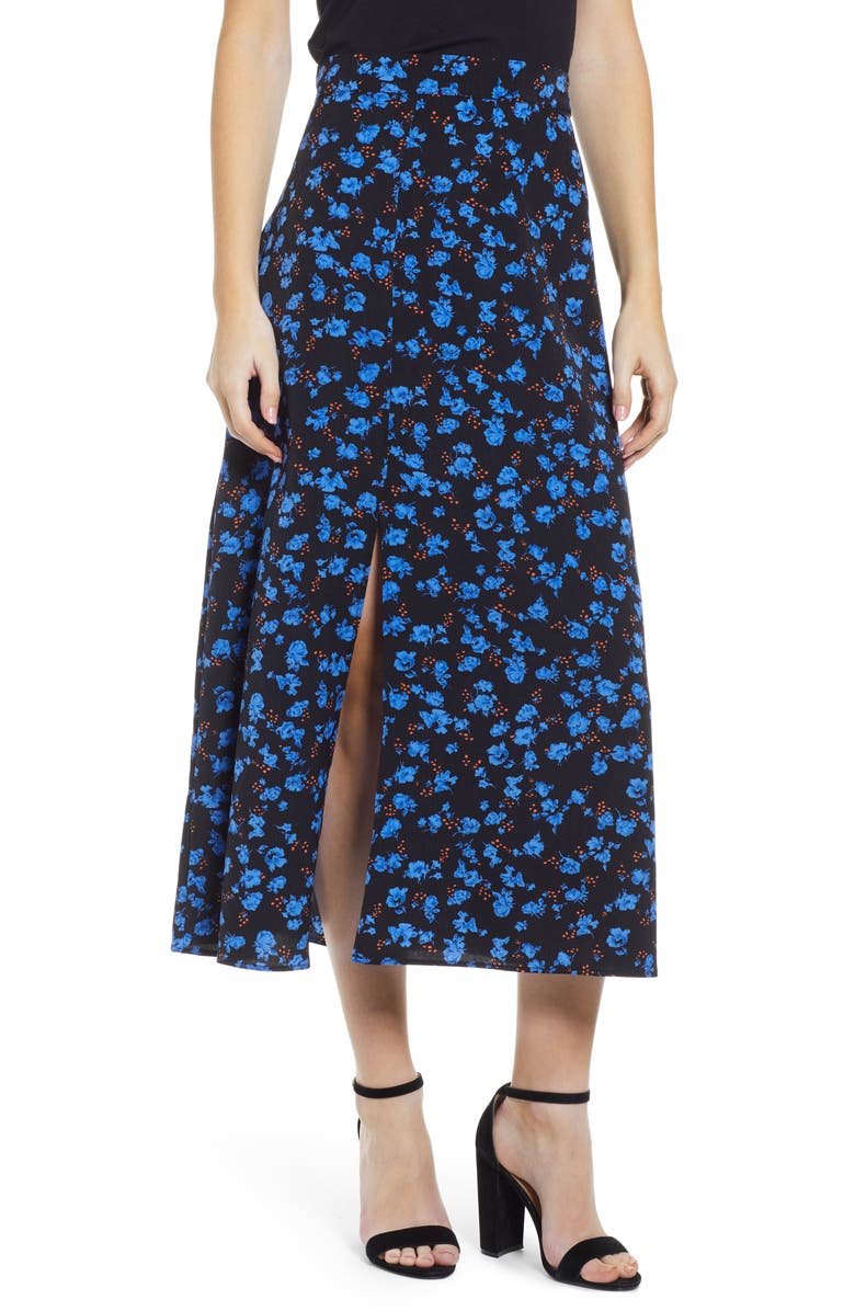 PRMA Prima Floral Print Midi Skirt, Main, color, 